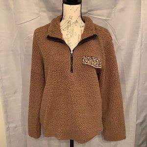 She + Sky quarter zip sherpa